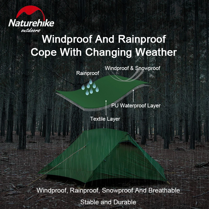 Naturehike Новая сила UL2 палатка 2 человек для внешнего использования двойная дверь