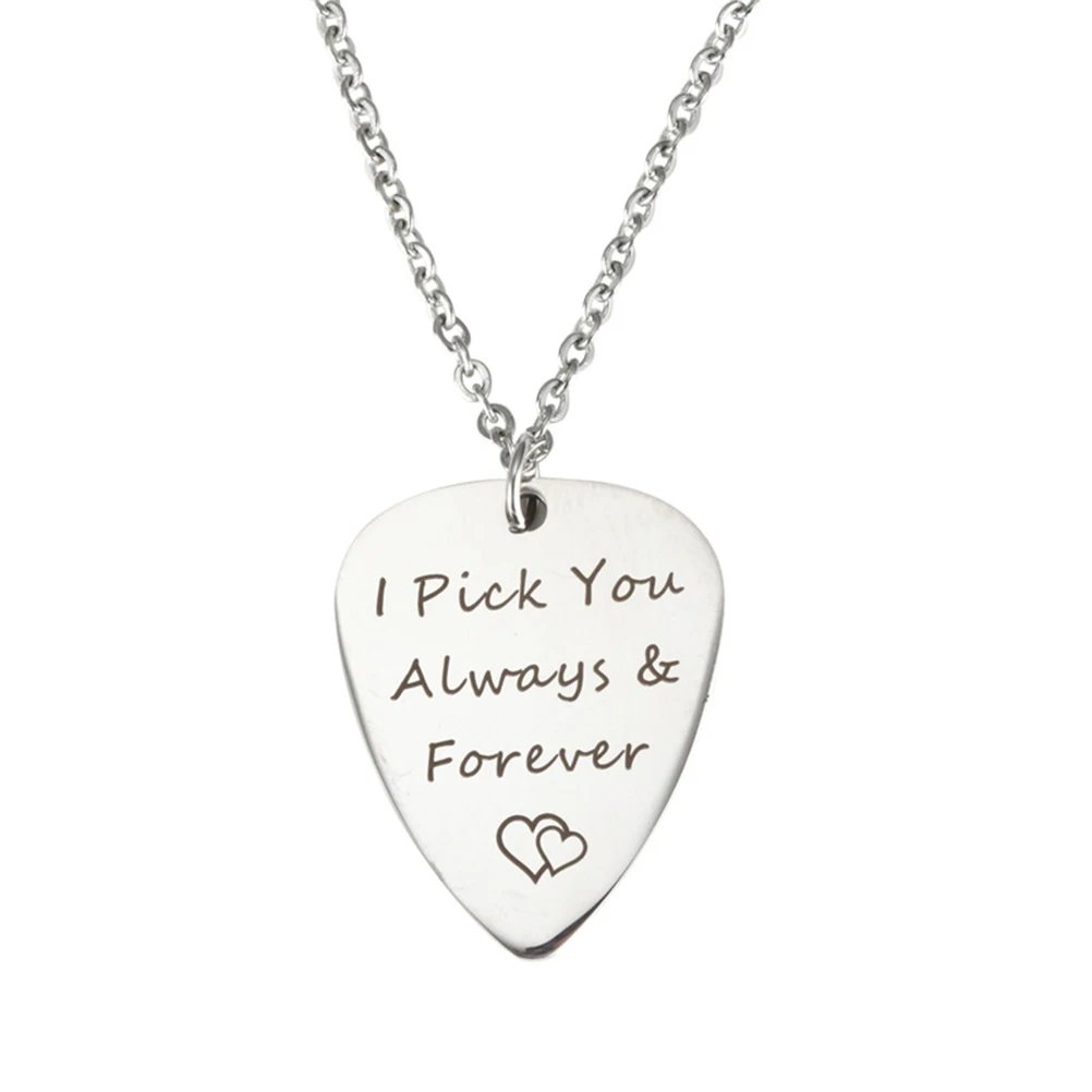 1PC Guitar Pick Necklace Charm Durable Portable Personalized Metal Pendant Plectrums Jewelry for Daily Wear Decoration | Украшения и