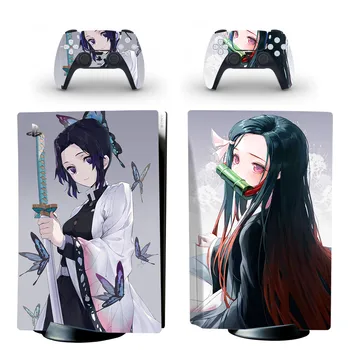 Demon Slayer Kimetsu No Yaiba PS5 Disc Skin Sticker Cover for Playstation 5 Console & 2 Controllers Decal Vinyl Disk Skins