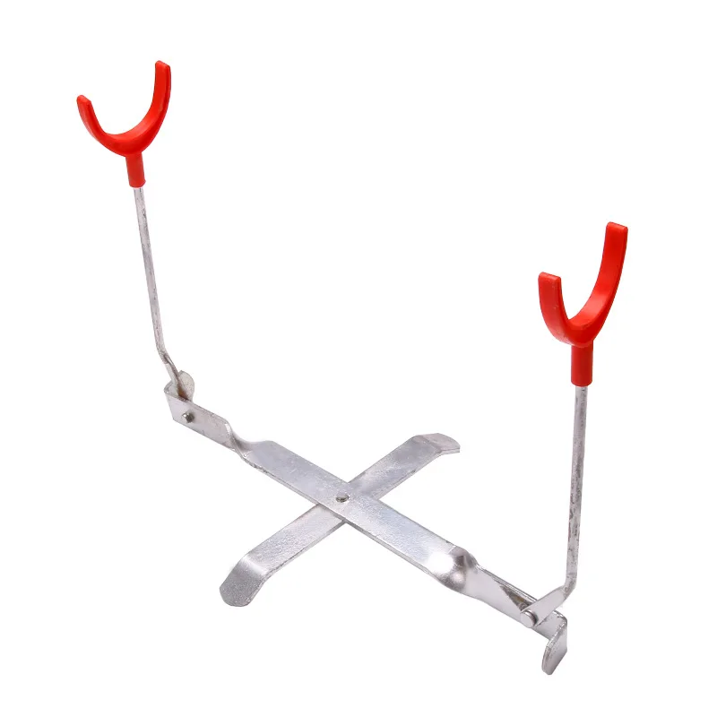 Ледовое удилище для рыбалки - портативная, складная зимняя наружная подставка для рыбы с регулируемой двойной головкой и металлической поддержкой аксессуаров.