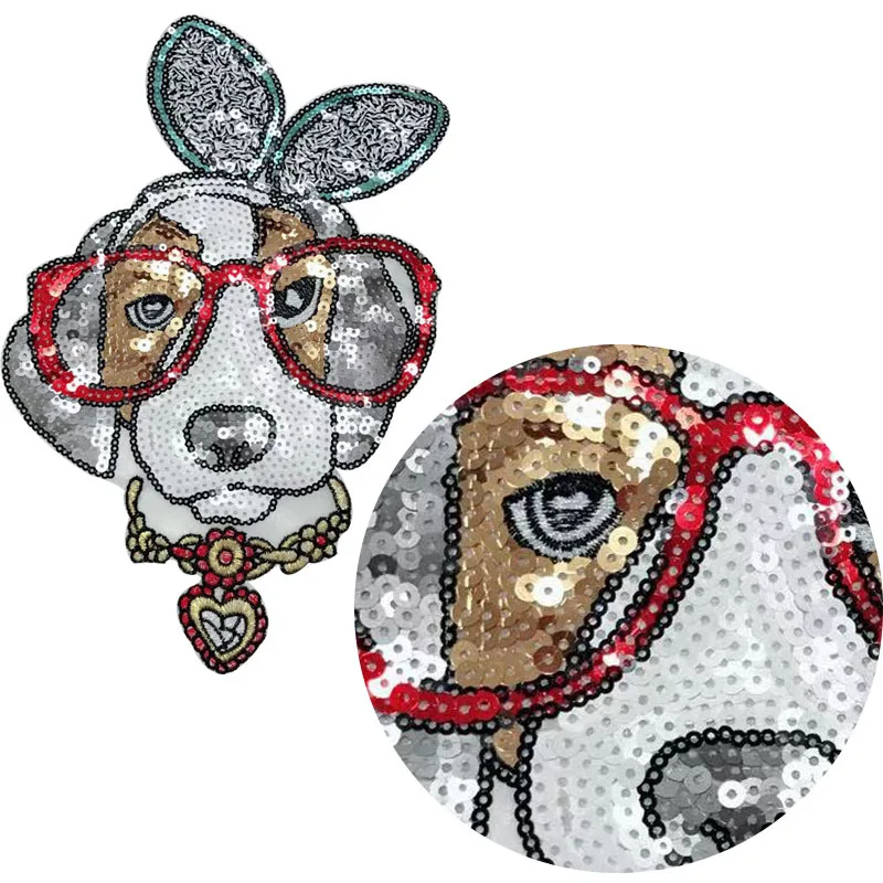 Модные собака блесток с вышивкой для детей он может быть использован в футболка