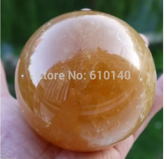 Натуральный цитрин Кальцит кварцевый хрустальный шар исцеление A037 87 мм | Дом и