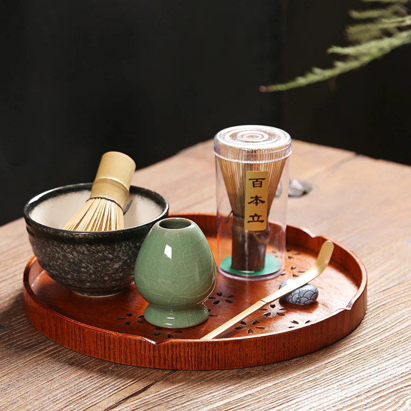 

2018 Japanese Ceremony Matcha Suit Bamboo Whisk Matcha Green Tea Powder Chasen Tool Grinder Brushes Tea Tools Holder Accessories