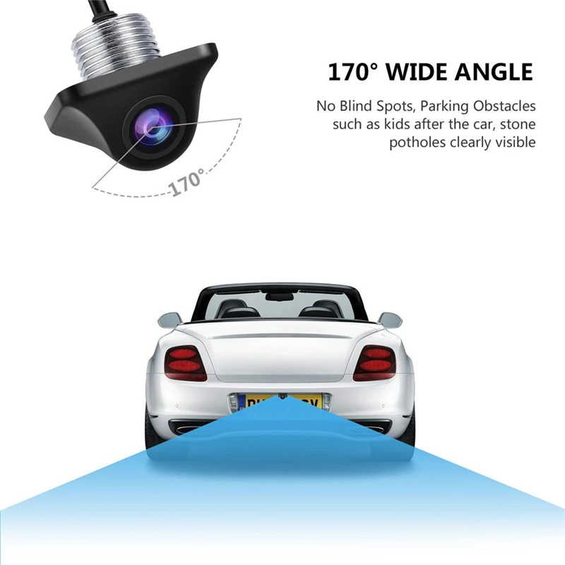 YuanTing 170 градусов Широкоугольный CCD HD Автомобильная фронтальная камера заднего
