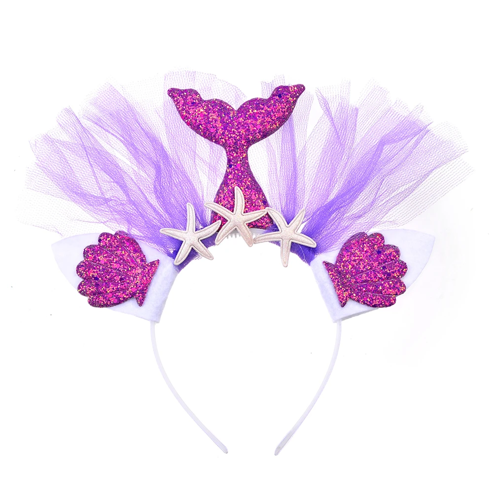 

Girls Mermaid Dress With Hairband Princess Tutu Dress Birthday Party Dress Tulle Kids For Girl Halloween Cosplay Mermaid Costume