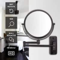7 inch 5x 7x 10x magnification makeup mirror adjustable wall mounted 360 rotating professional cosmetic magnifier extendable