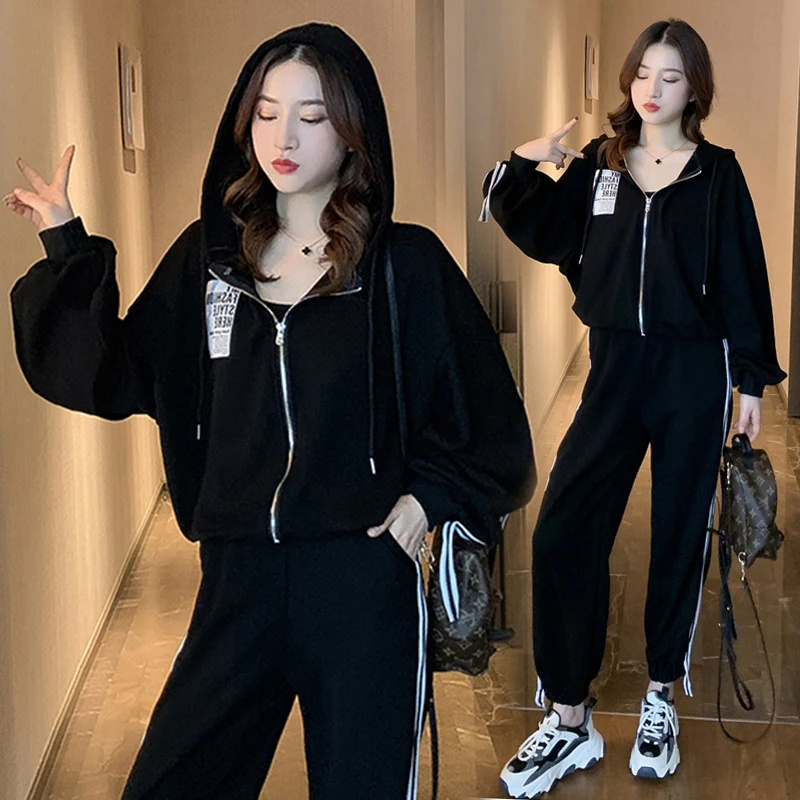 

510# 2021 Spring Maternity Hoodies + Pants Sets Casual Sports Loose Korean Fashion Outwear Suits for Pregnant Women Pregnancy
