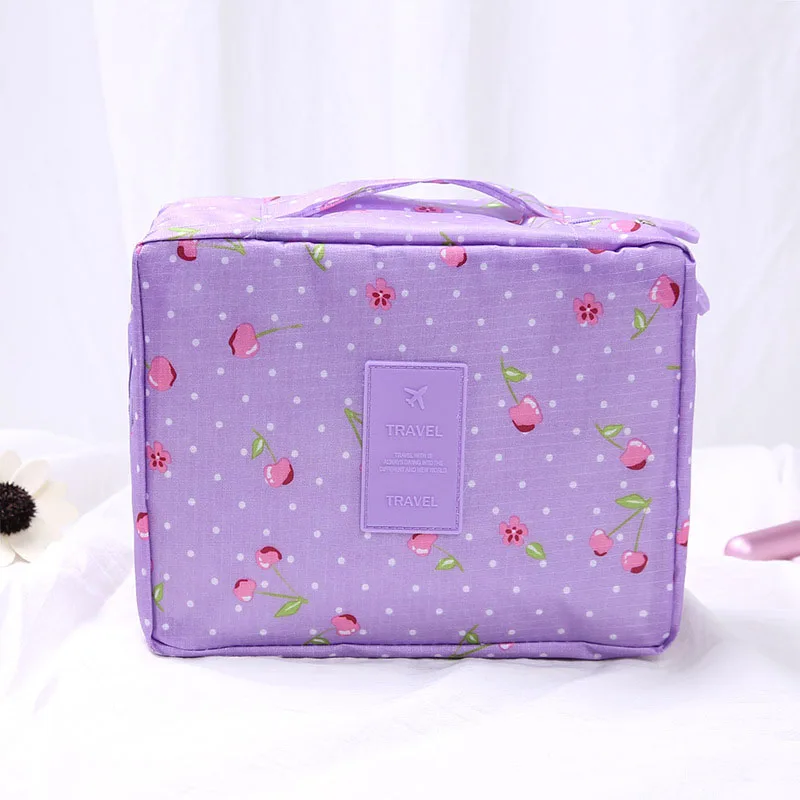 Purple cherry Новинка, многофункциональная косметичка для путешествий, женская сумка, косметички, органайзер для туалетного столика, женские водонепроницаемые футляры для хранения - Цвет: Purple cherry