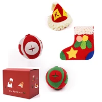 dog christmas gift box smell pad christmas hat christmas stocking toy ball pet holiday gifts dog chew toy