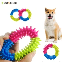 three color dog soft rubber molar toy cat rubber toy dogs bite fun thorn ring cleaning tooth increase pets intelligence products