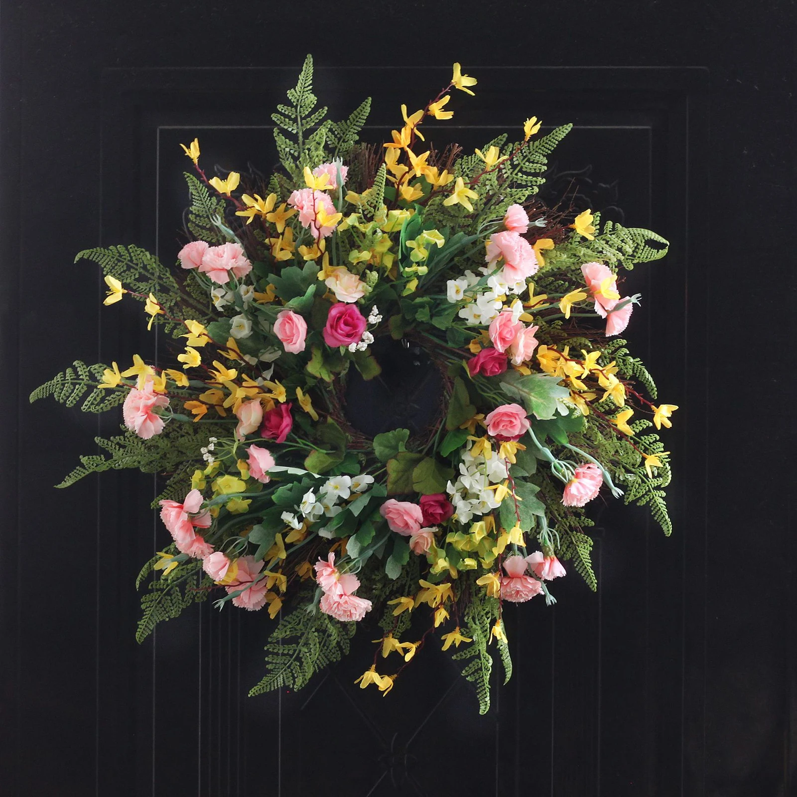 

Artificial Wreath Silk Flowers Round Simulation Garland For Wedding Party Decoration