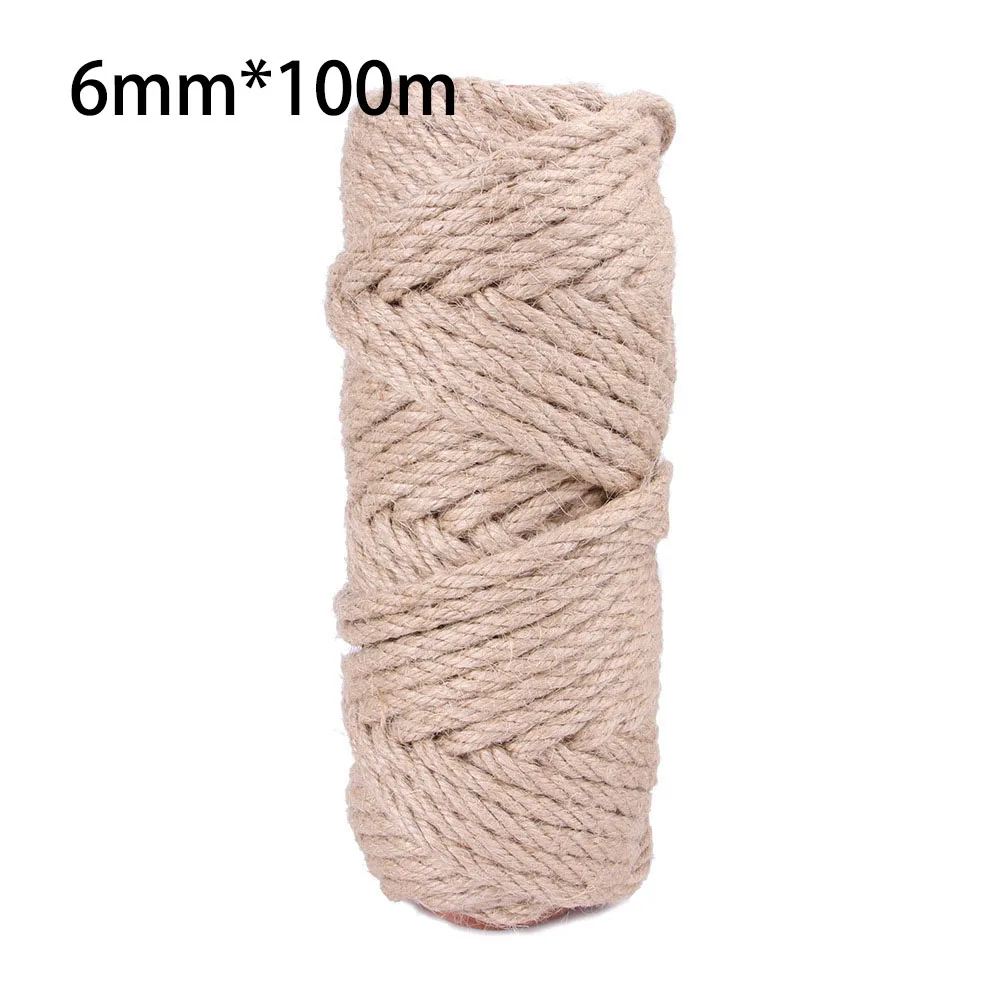 

Pet Twine 100m Natural Jute Rope Pet Scratching Jute Rope Hemp Twisted Cord Macrame String DIY Craft Handmade Decoration