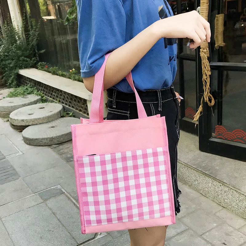 4 шт. клетчатый женский рюкзак набор студенческий холщовый для