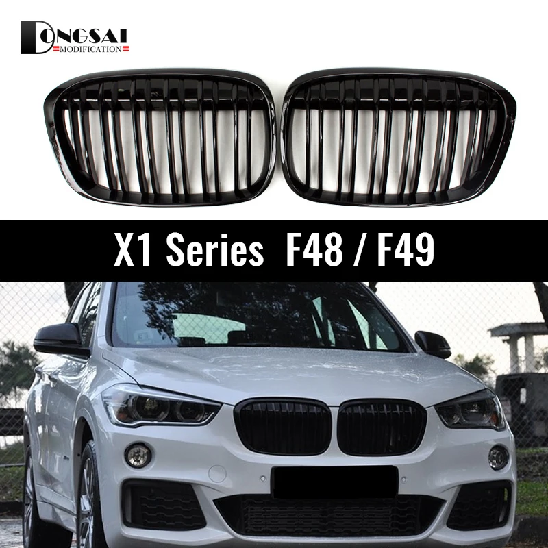 Блестящая Черная передняя решетка радиатора для BMW 2016-2017 X-Series F48 F49 X1 | Автомобили и
