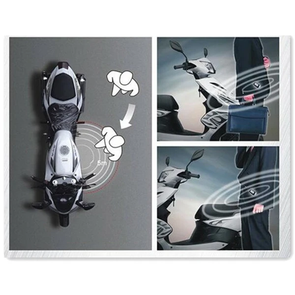 

2 Two Way Motorcycle Alarm System Scooter Anti-Theft Burglary Alarm Remote Engine Start Stop Remote Locating Emergency Disarm