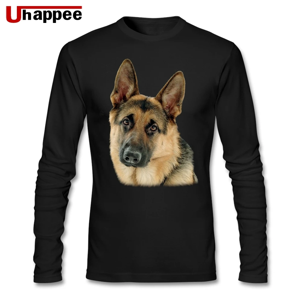 Мужская 3D я люблю немецкую овчарку собака лицо Crewneck пользовательский принт