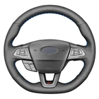 Искусственная кожа черного цвета для Ford Focus (RS  ST-Line) 2015-2018 Kuga (ST-Line) Ecosport (ST-Line)