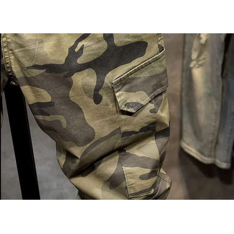 Брюки-Карандаш мужские камуфляжные облегающие штаны-карго до щиколотки модная