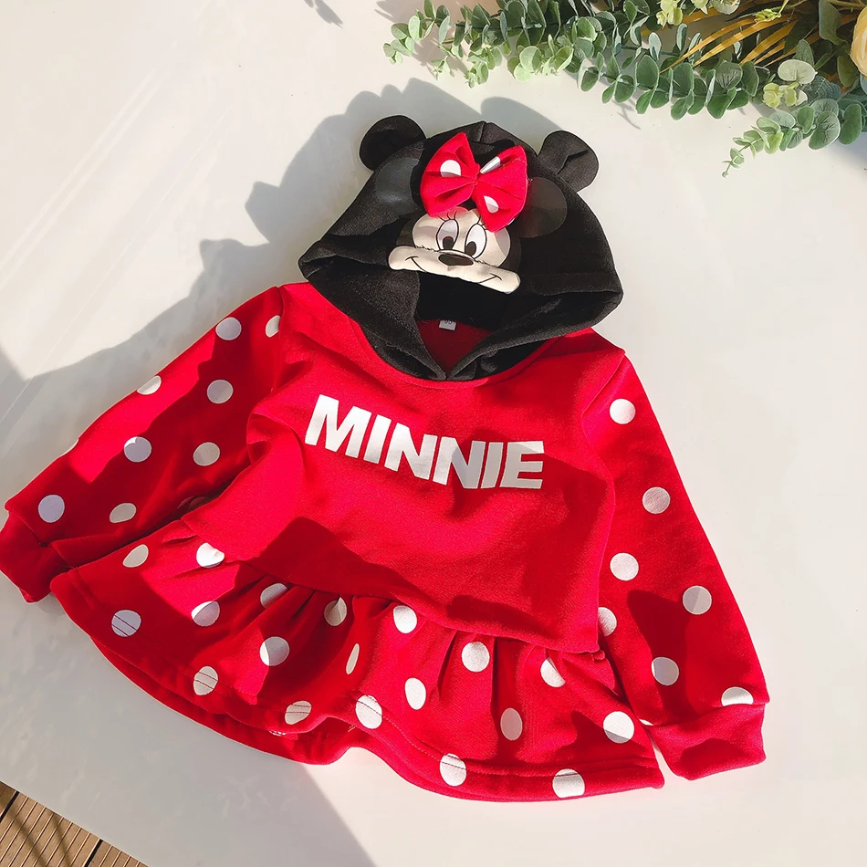Детская толстовка с капюшоном и изображением Микки Минни Диснея теплая зимняя