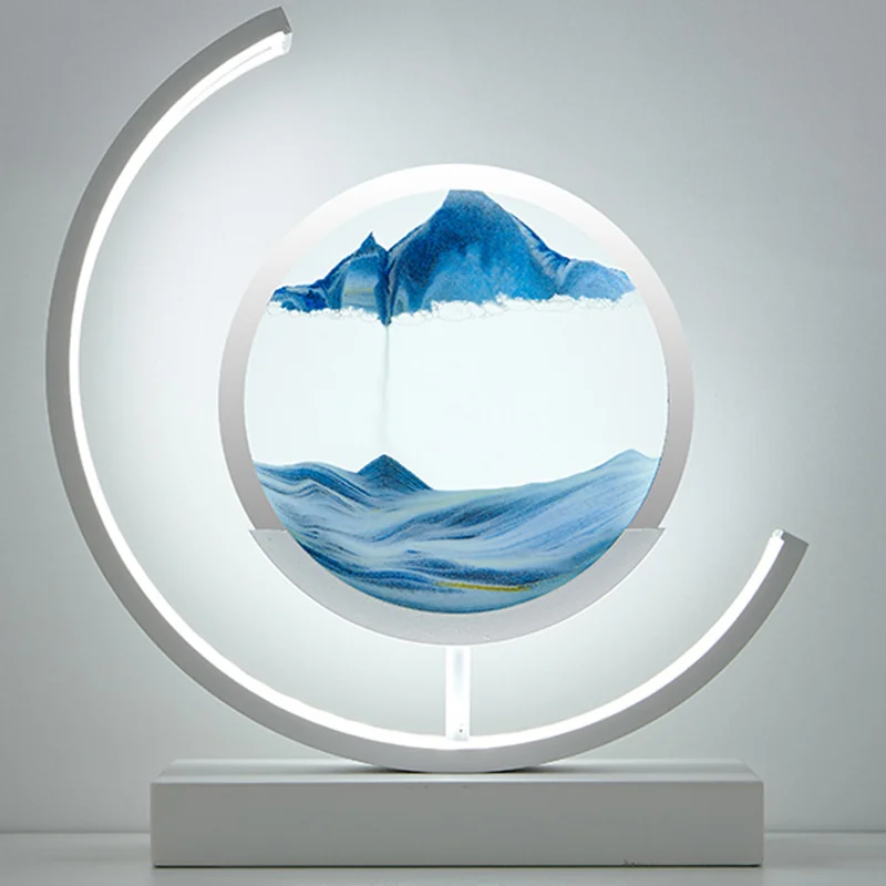 Прикроватная лампа Sandscape движущийся круглый стеклянный Настольный светильник с