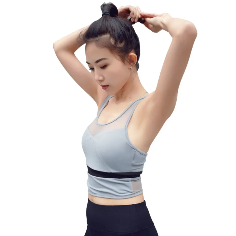 

0320 Yoga Top Mesh Crop Sports Bras Women Sports Yoga Bra Vest Underwear Bralette Fitness Top for women Athletic Running gym top