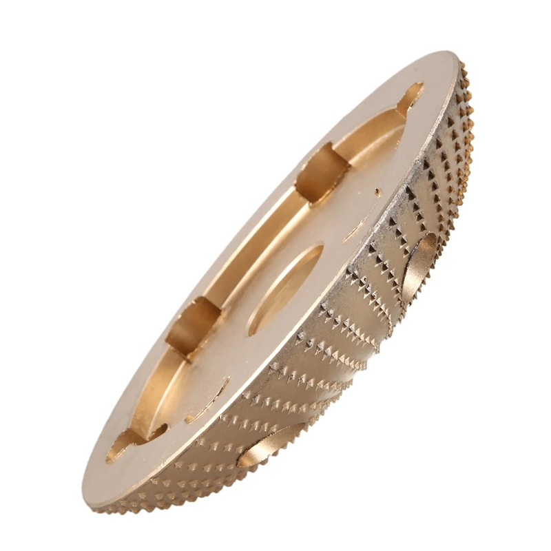 

4.5Inch Wood Shaping Disc Round Carving Disc with Hole 22mm Bore Sanding Grinder Wheel for 115 125 Angle Grinder Gold