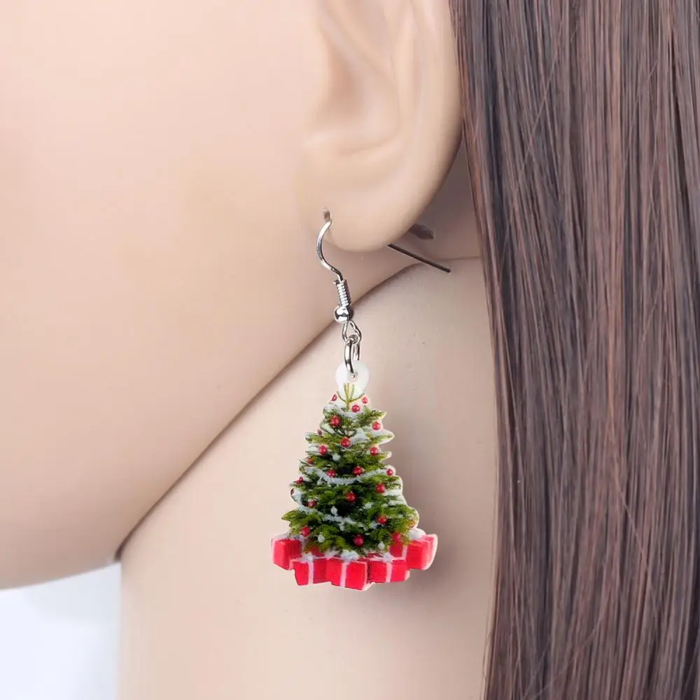 Bonsny Акриловая Рождественская елка Подарочная коробка набор ювелирных изделий