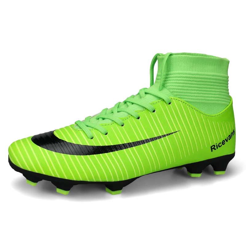 Для мужчин, молодых мальчиков Elite FG NJR SHHH 12 Superfly VI 6 360 CR7 низкая Лодыжка Ronaldo Мужская Спортивная обувь taquets размер 32-44 - Цвет: Зеленый
