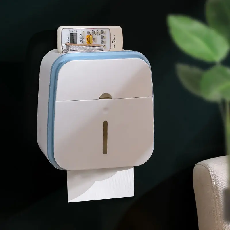

Toilet tissue box bathroom tissue holder wall-mounted suction cup box non-porous creative waterproof tissue holder multifunction