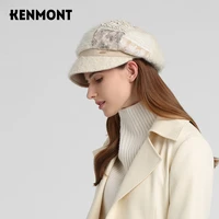womens retro sheep wool bright piece embroidered duck tongue beret womens autumn and winter warm octagonal painters hat