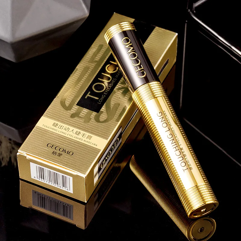 GECOMO маленькая силиконовая тушь с золотой трубкой Водостойкая для ресниц длинные