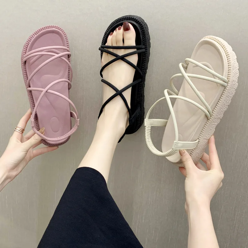 2021 Flat Sandals Women Shoes Gladiator Open Toe Non-slip Soft Female Casual Roman Women's Platform Beach | Обувь