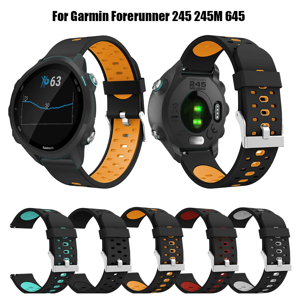 Силиконовый ремешок для часов Garmin Forerunner 20 мм 245 м 645 Vivoactive 3 смарт браслет Xiaomi Amazift
