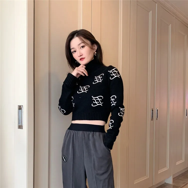 Новинка водолазка toki с надписью свитер черная юбка модный костюм SA0941|Спортивные