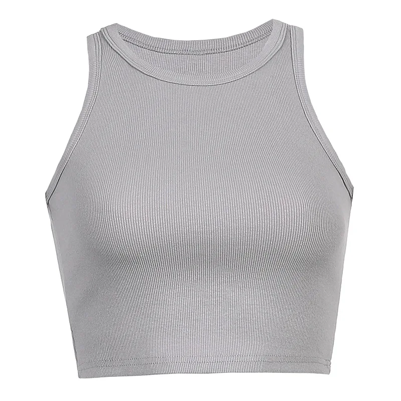 

Top Women's t-shirts summer traf solid color round neck sports short sleeved vest y2k Women's tube top Slim I-shaped corset top