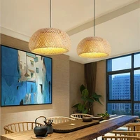 handmade bamboo lighting rattan lamp chandelier retro cafe bar lounge for garden restaurant bedroom pl zl 01