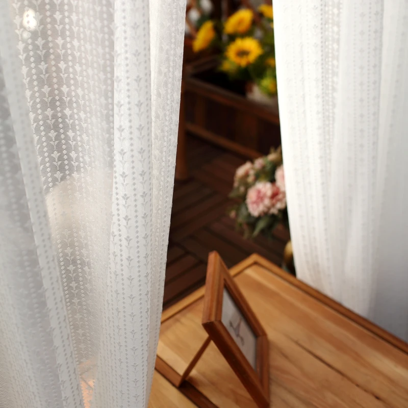 Korean White Embroidered Voile Curtains For Bedroom Window Curtain Living Room Sheer tulle Blinds Custom Made Drapes | Дом и сад
