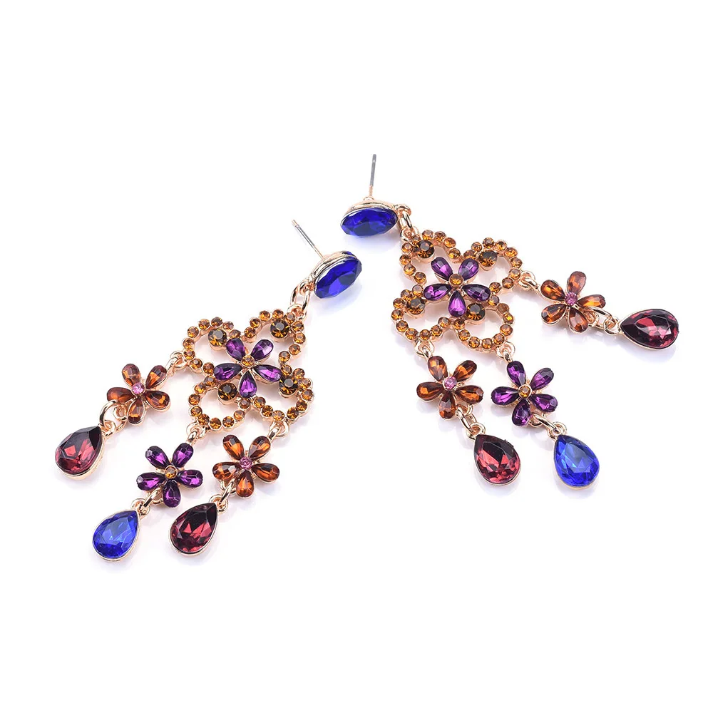 

BK New Tassels Earrings Multi-color Acrylic Glass Crystal Resin Beads Dangle Stud Woman Eardrop Fashion Jewelry