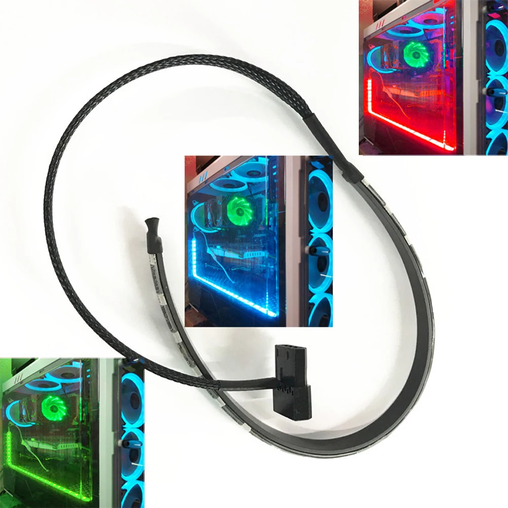 

4pin 30cm RGB LED Strip Lighting PC Computer Case Accessories 18 LEDs Flexible Safe Blackboard Magnetic Strip DC12V Room Decor