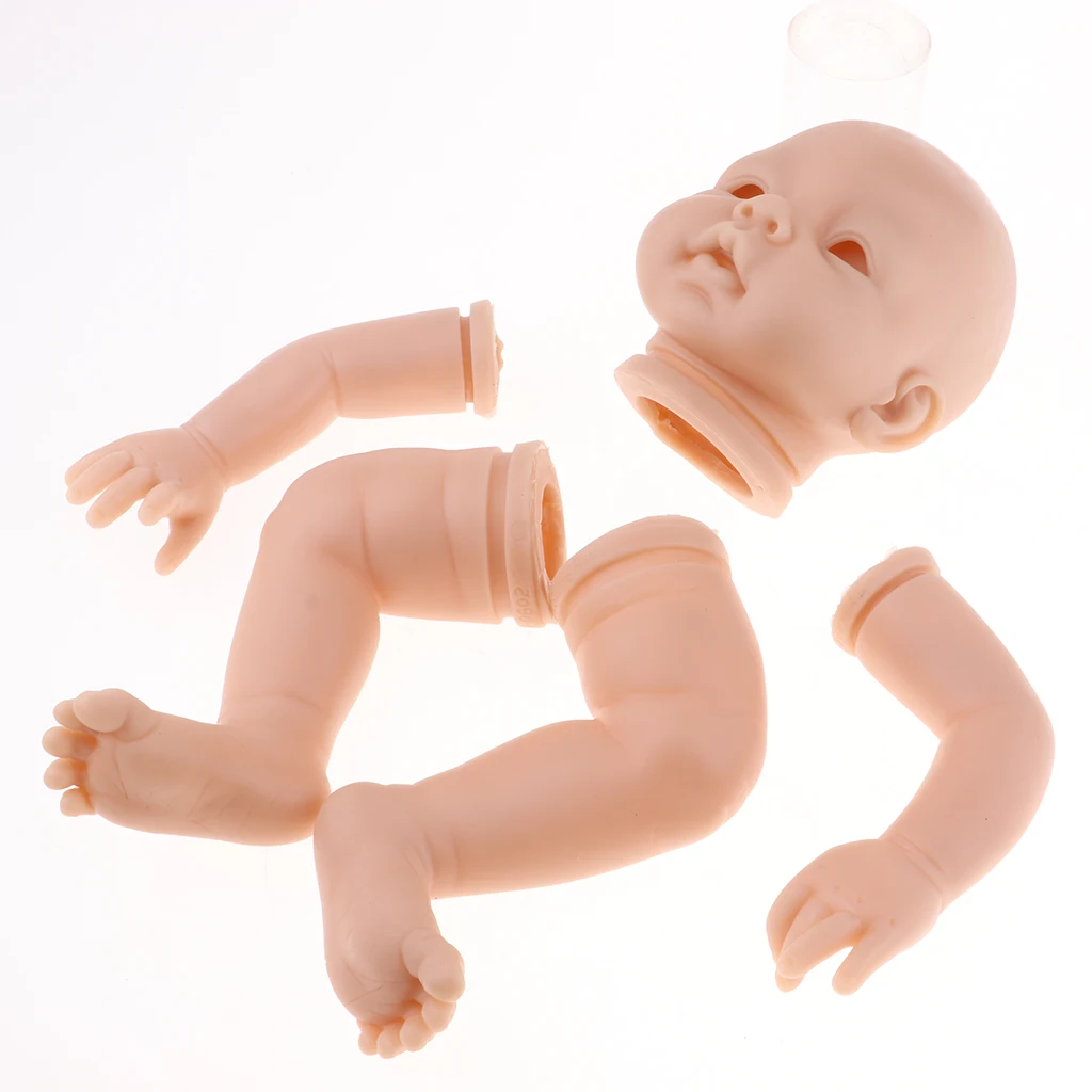 Неокрашенный 22 дюйма Reborn Kit силиконовая новорожденная кукла с головой 3/4 руки