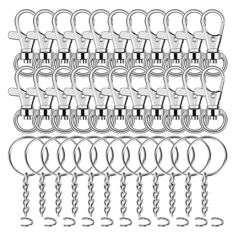 

Premium Lobster Claw Clasp 120 Pcs Swivel Keychain Push Gate Snap Hook Lanyard Durable Alloy Jewelry DIY Craft for Bags