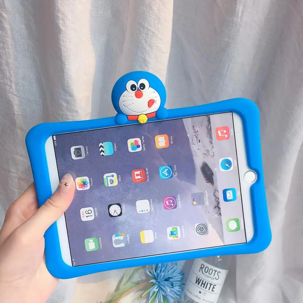 blue Чехол-подставка для планшета, для Ipad 10,2, retina, силикагель, силиконовый, мультяшный, детский, безопасный Чехол для Apple, Ipad 10,2 дюймов,, чехол+ ручка - Цвет: blue