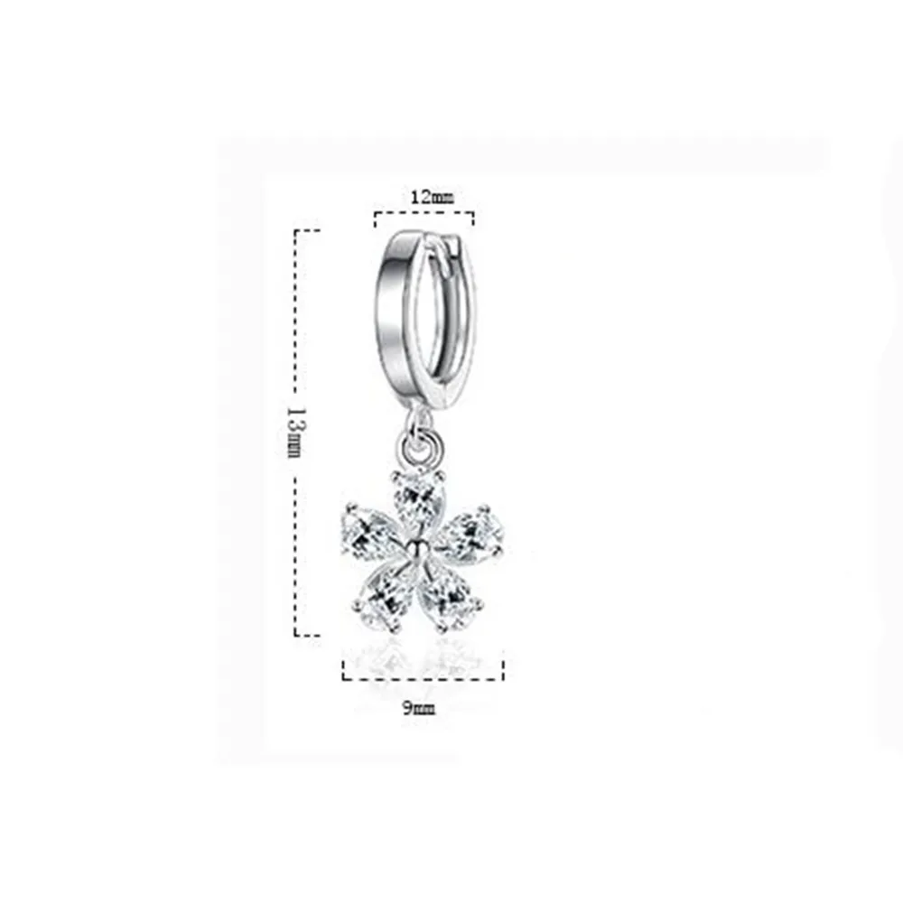 

925 Sterling Silver New Hot Sale Woman Fashion Jewelry High Quality Crystal Zircon Flower Long Tassel Earrings