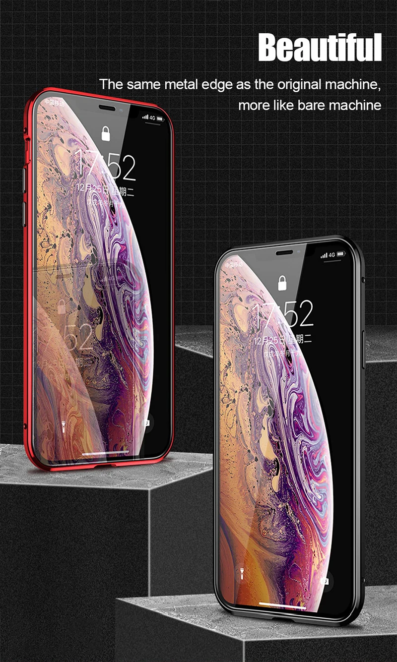 Магнитная Адсорбция металлический корпус для Xiaomi 9 Lite SE 9T Pro 8 6X A2 CC9 CC9e Note 7 Pro F1 Redmi K20 Pro двухсторонняя, для стекла крышка