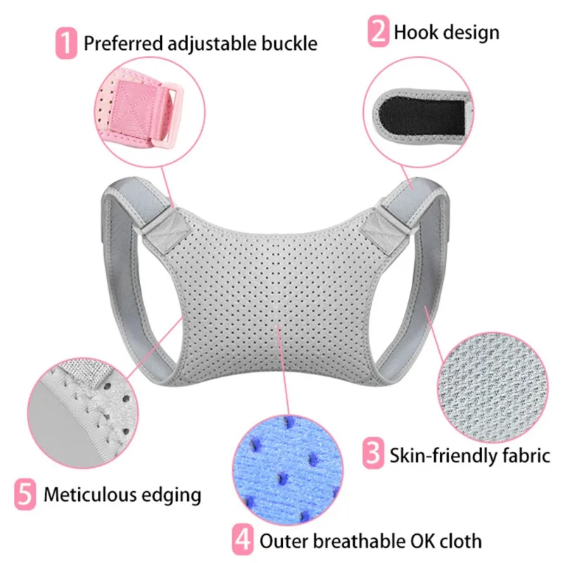 

Unisex Back Posture Corrector Upper Adjustable Straightener For Clavicle Neck Shoulder Support And Providing Pain Relief