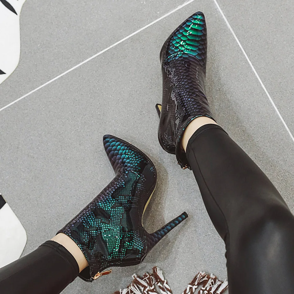 Sarairis High Quality Plus Size 33-46 INS Hot Shoes Woman Boots Female Super High Heels Zip Up Party Boots Women Shoes