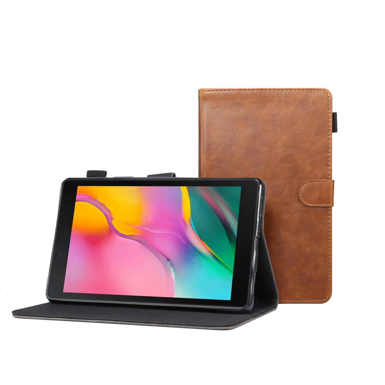 

Ударопрочный кожаный чехол-книжка премиум-класса с подставкой для Samsung Galaxy Tab A 8,0 2019 S Pen P200 P205, чехол-кошелек, Магнитный чехол для планшета