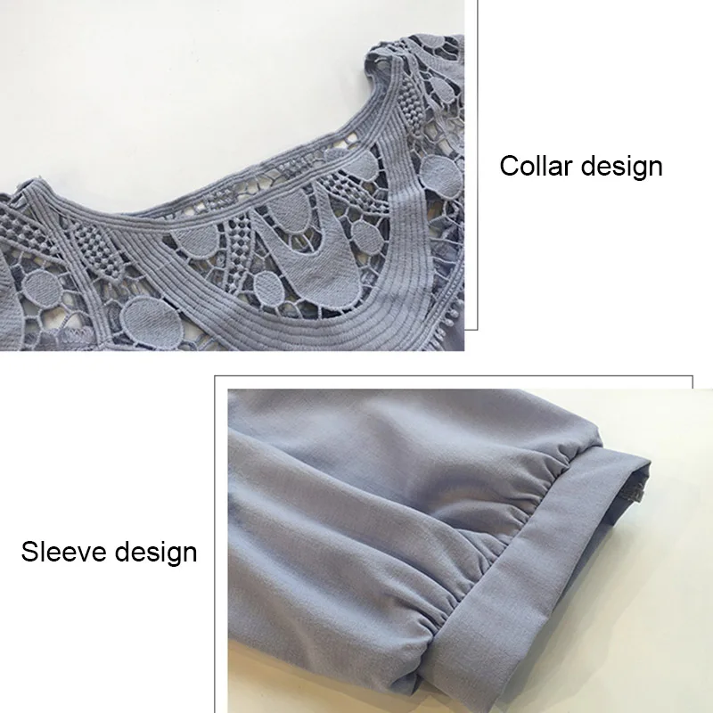 

Women Casual Hollow Lace Patchwork Short Sleeve Blouse Tops for Summer EIG88