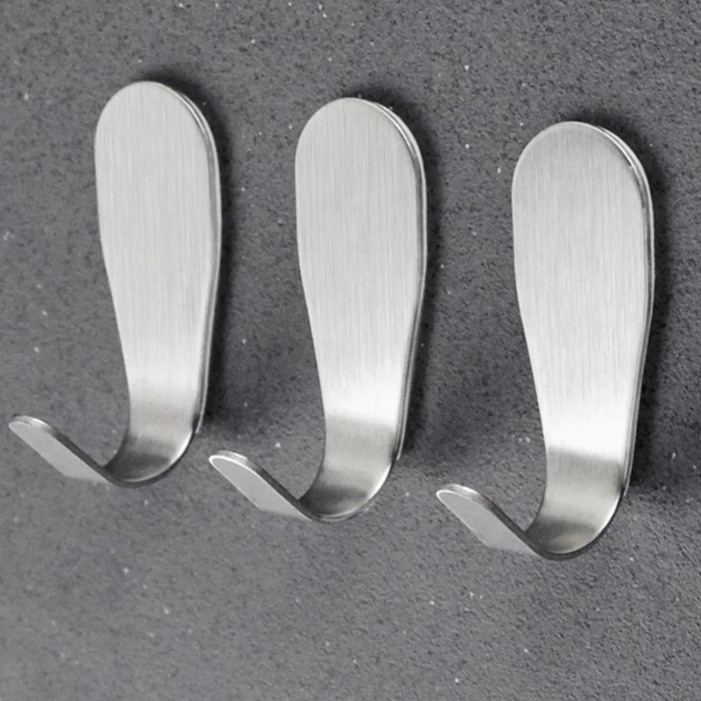 

15pcs Powerful Hooks Stainless Steel Sticky Hooks Wall-mounted Hooks for Kitchen