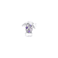 my purple turtle single stud earring me collection 925 sterling silver earrings for women special style jewelry clear cz 2019